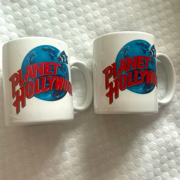 2 Planet Hollywood Coffee Mugs Cup white Mug - Picture 1 of 3
